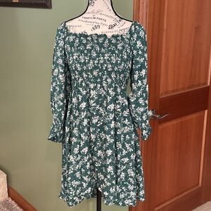 First Love Green Floral Mini Dress, Size S